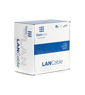 DANICOM CAT6A S/FTP 100m kabel på rulle flexibel - PVC (Fca)