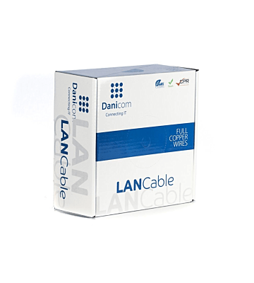 DANICOM CAT7 S/FTP 100m utomhuskabel på rullstyv - PE (Fca)