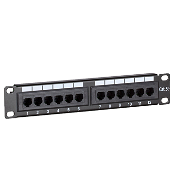 10 tum CAT5e UTP patchpanel - 12 portar