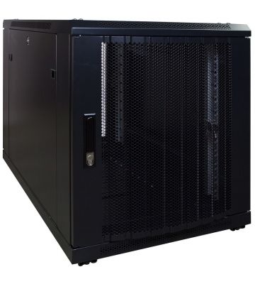 12U miniserverskåp med perforerad dörr 600x1000x720mm (BxDxH)