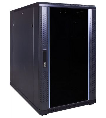 18U serverskåp med glasdörr 600x1000x1000mm (BxDxH)