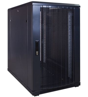 18U serverskåp med perforerad dörr 600x1000x1000mm (BxDxH)