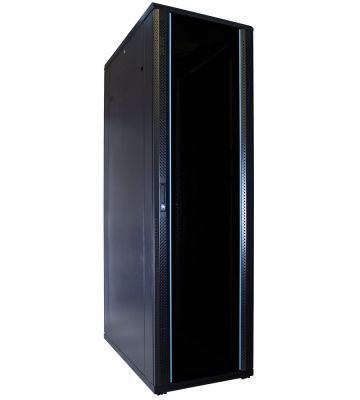 42U serverskåp med glasdörr 600x1000x2000mm (BxDxH)