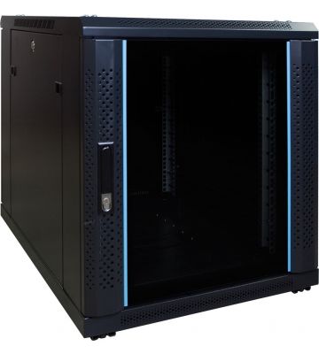 12U miniserverskåp med glasdörr 600x800x720mm (BxDxH)