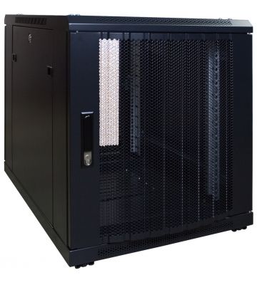 12U miniserverskåp med perforerad dörr 600x800x720mm (BxDxH)