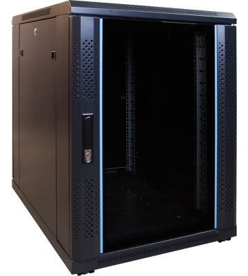 15U miniserverskåp med glasdörr 600x600x860mm (BxDxH)