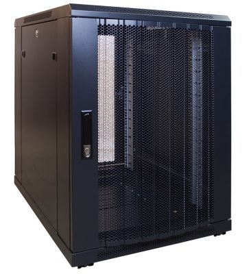 15U miniserverskåp med perforerad dörr 600x800x860mm (BxDxH)