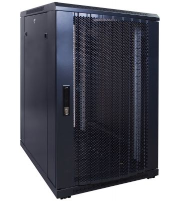 18U serverskåp med perforerad dörr 600x800x1000mm (BxDxH)