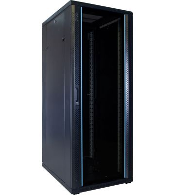 32U serverskåp med glasdörr 600x800x1600mm (BxDxH)
