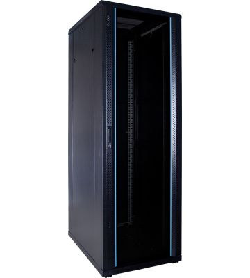37U serverskåp med glasdörr 600x800x1800mm (BxDxH)