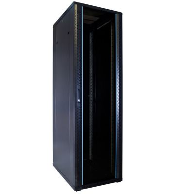 42U serverskåp med glasdörr 600x800x2000mm (BxDxH)