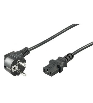 Schuko strömkabel vinklad till C13 1,50m svart