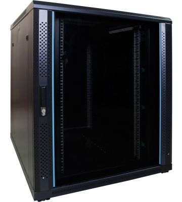 18U serverskåp med glasdörr 800x1000x1000mm (BxDxH)