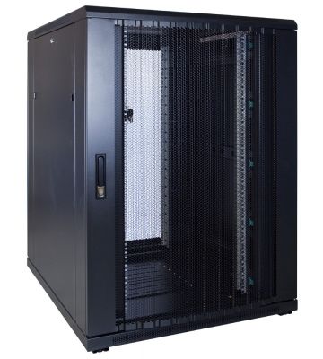 22U serverskåp med perforerad dörr 800x1000x1200mm (BxDxH)