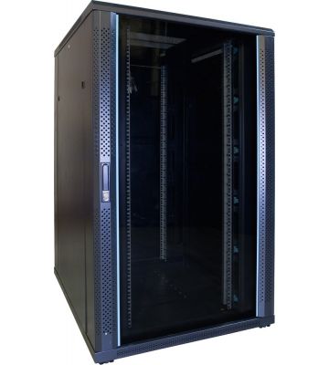 27U serverskåp med glasdörr 800x1000x1400mm (BxDxH)