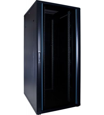 37U serverskåp med glasdörr 800x1000x1800mm (BxDxH)