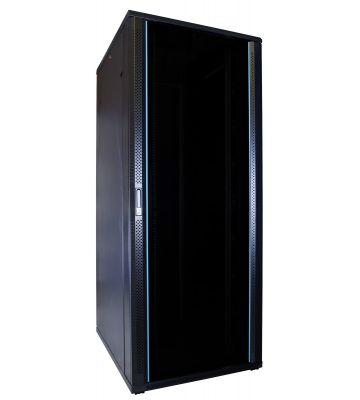 47U serverskåp med glasdörr 600x1000x2200mm (BxDxH)