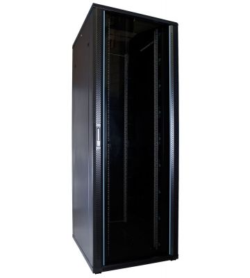 47U serverskåp med glasdörr 800x1000x2200mm (BxDxH)