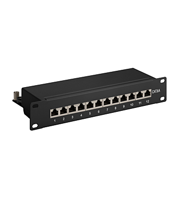 10 tum CAT6a STP patchpanel - 12 portar
