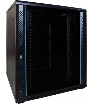 18U serverskåp med glasdörr 800x800x1000mm (BxDxH)