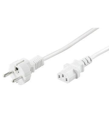Strömkabel schuko till C13 5m vit