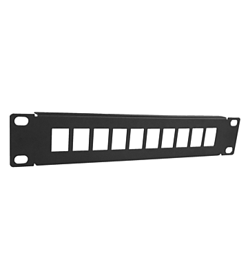 10 tums UTP patchpanel för keystones - 10 portar