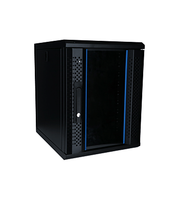10 tum 9U serverskåp med glasdörr 370x450x486mm (BxDxH)