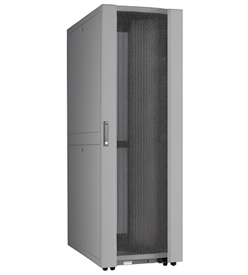 48U Datacenter serverskåp med perforerad dörr 600x1200x2250mm (BxDxH) Grå