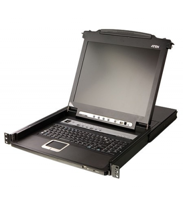 1U 17 tums KVM-konsol med 8-portars KVM-switch x PS/2