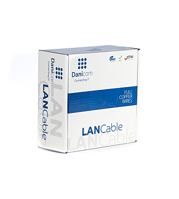 DANICOM CAT5e FTP 100m utomhuskabel på rullstyv - PE (Fca)