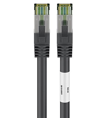 Cat8 S/FTP (PIMF) patchkabel 0,25m svart