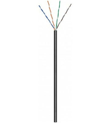 CAT6 U/UTP 305m utomhuskabel på en rulle flexibel svart CCA
