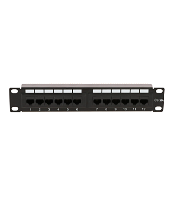 10 tum CAT6a UTP patchpanel - 12 portar