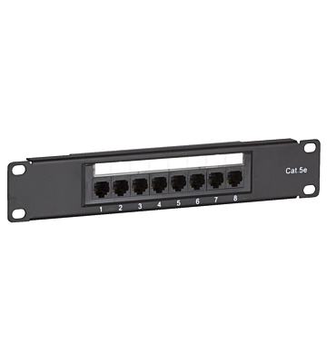 10 tum CAT5e UTP patchpanel - 8 portar