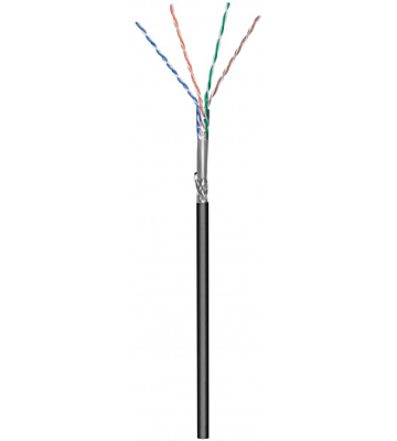 CAT6 S/FTP 305m utomhuskabel på en rulle flexibel svart CCA