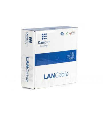 DANICOM CAT5E UTP 100m kabel på rulle flexibel - PVC (Fca)