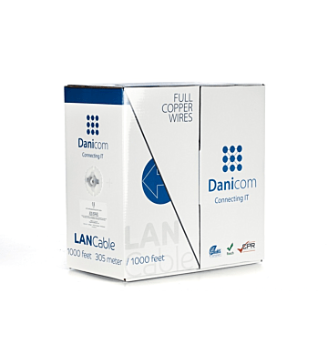 DANICOM CAT6 UTP 305m kabel på rullstyv - LSZH (Dca)