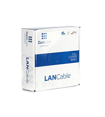 DANICOM CAT6A U/UTP 50m kabel på rullstyv - LSZH (Dca)