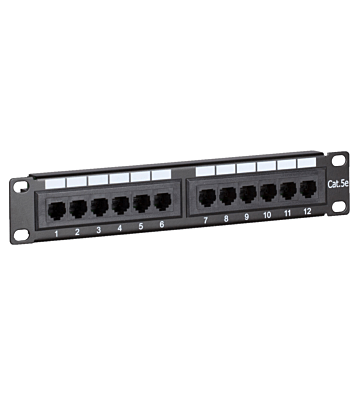 10 tum CAT5e UTP patchpanel - 12 portar