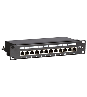 10 tum CAT6 FTP patchpanel - 12 portar