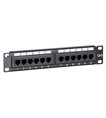 10 tums CAT6 UTP patchpanel - 12 portar