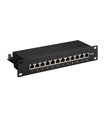 10 tum CAT6a STP patchpanel - 12 portar