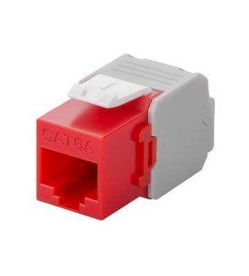 CAT6a UTP Keystone-kontakt - Verktygslös - Röd