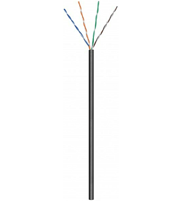 CAT6 U/UTP 100m utomhuskabel på en rulle flexibel svart CCA