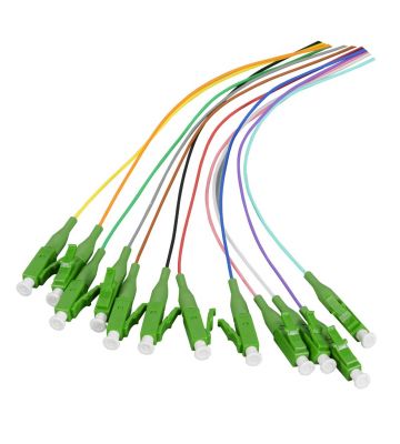 OS2 fiberoptisk pigtail färgad set LC-APC - 12 stycken