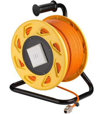 CAT7 S/FTP-kabelupprullare med CAT6a Keystone-kontakt - RJ45 - 50 meter