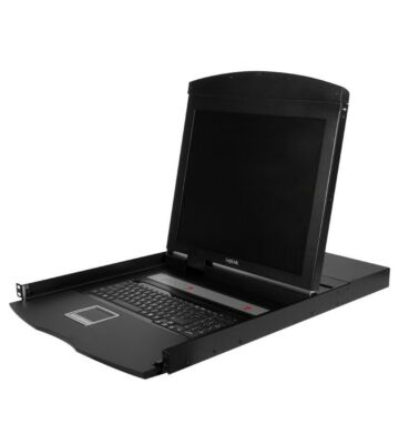 19 tums KVM-konsol med USB och PS/2 QWERTY-tangentbord