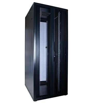 42U serverskåp med dubbla perforerade fram- och bakdörrar 800x1000x2000mm (BxDxH)