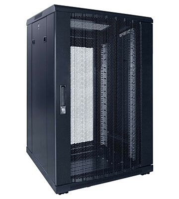 18U serverskåp med perforerad dörr 600x600x1000mm (BxDxH)
