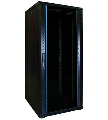 27U serverskåp med glasdörr 600x600x1400mm (BxDxH)